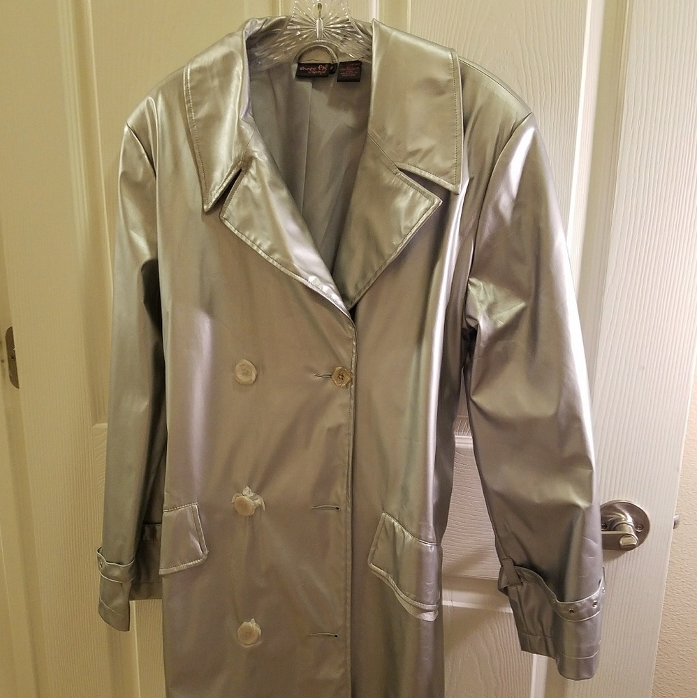 Lady's long gray coat